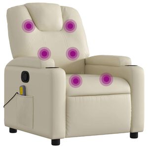 vidaXL Massagestoel verstelbaar kunstleer cr&egrave;me