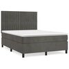 vidaXL Boxspring met matras fluweel donkergrijs 140x200 cm