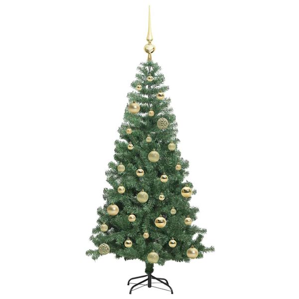 vidaXL Kerstboom met 150 LED met standaard Groen 120 cm PVC
