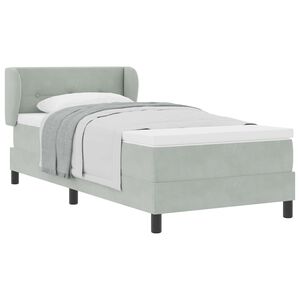 vidaXL Boxspringbed met hoofdeinde Lichtgrijs 80 x 200 cm Fluweel