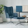 vidaXL Relaxstoel met voetenbank fluweel blauw