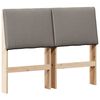 vidaXL Gestoffeerd hoofdbord Taupe 135 cm Massief grenenhout