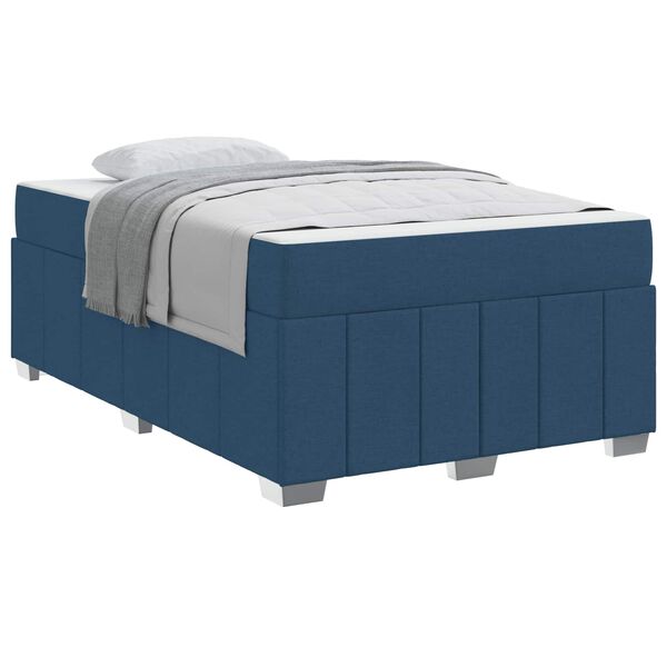 vidaXL Bedframe met matras Blauw 120 x 200 cm Stof