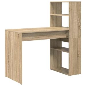 vidaXL Bureau met plank Sonoma Eiken 113 x 54 x 120 cm Bewerkt hout
