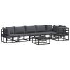 vidaXL Tuin Sofa Set met kussen 7 pcs Zwart Aluminium