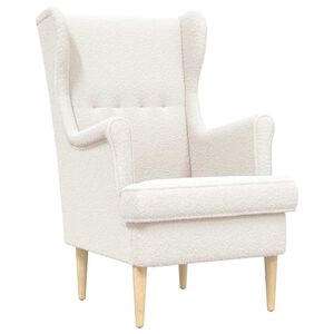 vidaXL Fauteuil Cr&egrave;mekleurig Boucl&eacute;