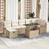 vidaXL Tuin Sofa Set met kussen met opslag 8 pcs Beige Poly riet