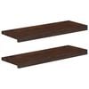 vidaXL Traplopers 2 st 80 x 25 x 2 cm Donkerbruin Massief beukenhout