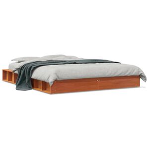 vidaXL Bedframe zonder matras massief grenenhout wasbruin 160x200 cm