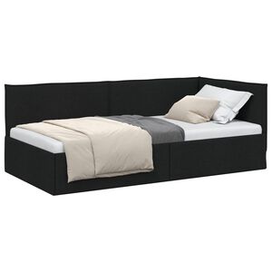 vidaXL Hoekbedframe Zwart 80 x 200 cm Stof