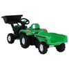 vidaXL Traptractor met aanhanger en graver groen en zwart