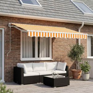 vidaXL Vervangingsdoek voor luifel 300x250 cm polyester geel en wit