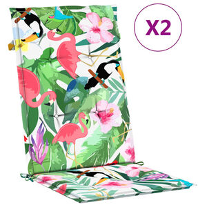 vidaXL Tuinstoelkussens 2 st 120x50x3 cm stof meerkleurig