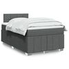 vidaXL Boxspring met matras stof donkergrijs 120x200 cm