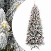 vidaXL Kunstkerstboom Wit 210 cm PVC en Plastic en Staal en PE