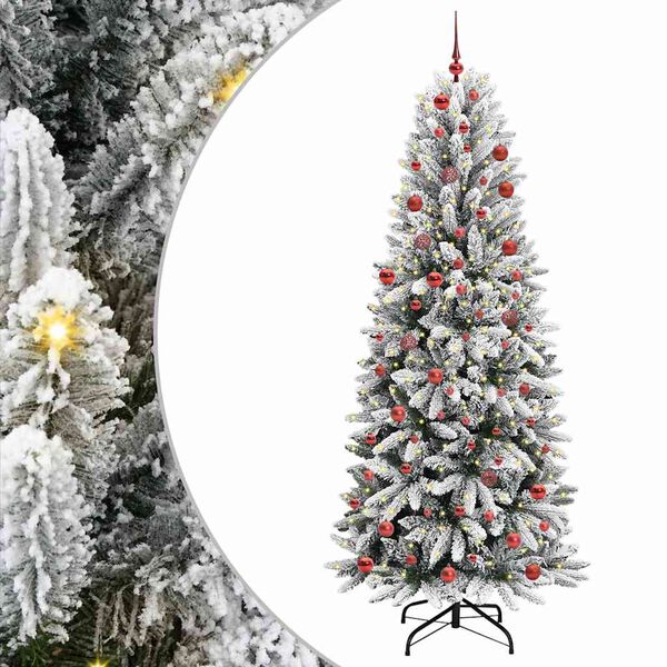 vidaXL Kunstkerstboom Wit 210 cm PVC en Plastic en Staal en PE
