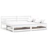 vidaXL Slaapbank uitschuifbaar massief grenenhout wit 2x(90x200) cm