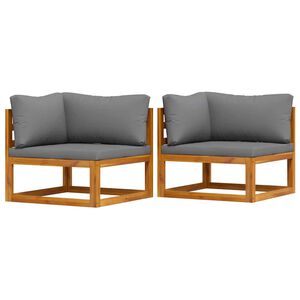 vidaXL Hoekbanken 2 st met kussens sectioneel donkergrijs