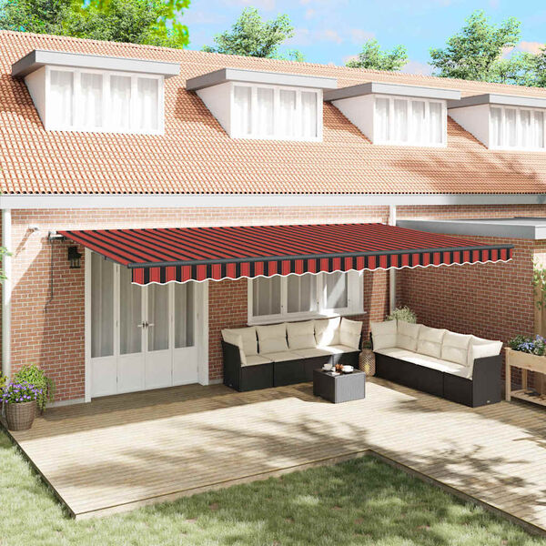 vidaXL Luifeldoek met Oranje en bruin 600 &times; 300 cm Polyester