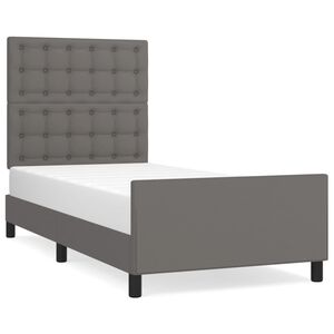 vidaXL Bedframe met hoofdbord kunstleer grijs 80x200 cm