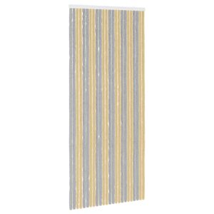 vidaXL Insecten Gordijn Chenille Grijs en Beige 100 x 230 cm 100% PP