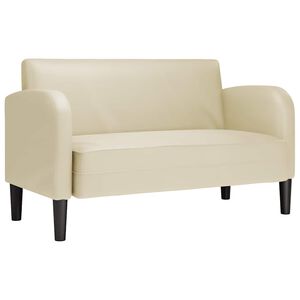 vidaXL Loveseat bank 110 cm kunstleer cr&egrave;mekleurig