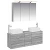 vidaXL Badkamermeubelset 4 pcs Grijs Sonoma Bewerkt hout en glas