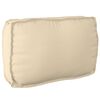 vidaXL Bankstel met kussen Beige 133 x 92 x 69 cm Massief Acaciahout