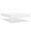 vidaXL Bedframe met hoofd- en voeteneinde metaal wit 140x190 cm