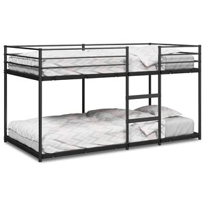 vidaXL Stapelbed zonder matras 75x190 cm staal zwart