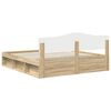 vidaXL Bedframe met hoofdeinde Sonoma 200 x 200 cm Massief grenenhout