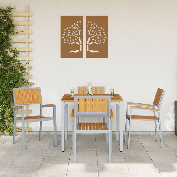 vidaXL Stapelstoel 4 pcs Bruin 56 x 57 x 87 cm Massief Acaciahout