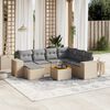 vidaXL 8-delige Loungeset met kussens poly rattan beige