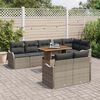 vidaXL Tuin Sofa Set met kussen 9 pcs Grijs