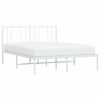 vidaXL Bedframe met hoofdbord metaal wit 140x190 cm