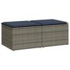 vidaXL 2-delige Loungeset met kussens poly rattan acacia grijs