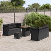 vidaXL Tuin Sofa Set met kussen 9 pcs Zwart poly rattan