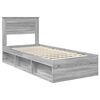 vidaXL Bedframe met opslag Grijs Sonoma 90 x 190 cm Massief grenenhout