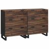 vidaXL Dressoir set 2 st Walnotenhout 120 x 33 x 75 cm