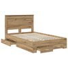vidaXL Bedframe met lade met hoofdeinde met opslag Bewerkt hout
