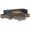 vidaXL Tuinbankenset 9 st Grijs poly rattan