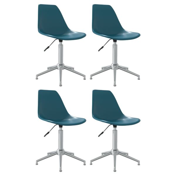 vidaXL Eetkamerstoelen draaibaar 4 st PP turquoise