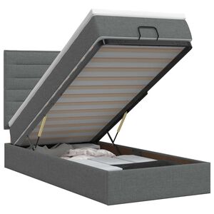 vidaXL Ottoman bed met matras Donkergrijs 80 x 200 cm Stof