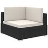 vidaXL 6-delige Loungeset met kussens poly rattan zwart