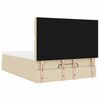vidaXL Ottoman bed met matras 140x200cm stof crèmekleurig