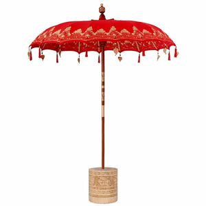 vidaXL Balinese parasol met basis Rood 185 x 185 x 260 cm