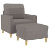 vidaXL Fauteuil met voetenbank 60 cm stof taupe
