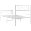 vidaXL Bedframe met hoofd- en voeteneinde metaal wit 90x200 cm