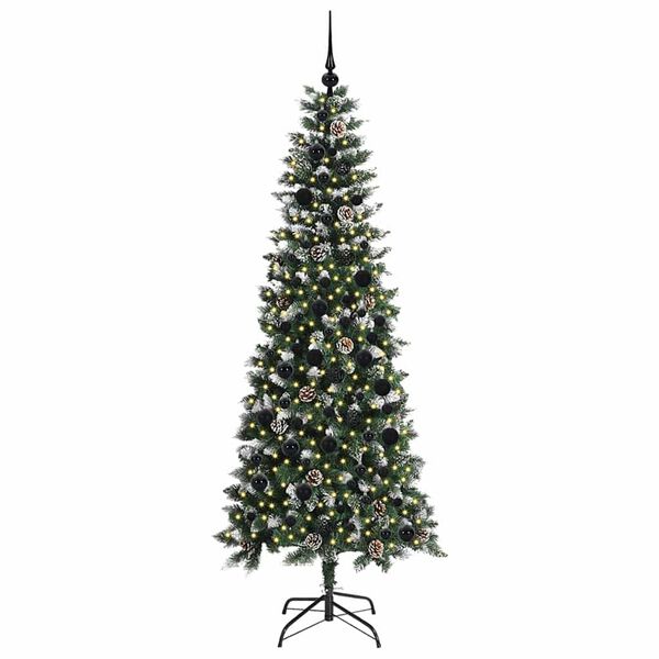 vidaXL Kunstkerstboom met 300 LED Groen 210 cm PVC en Plastic en Staal