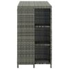 vidaXL Bartafel met opbergrek 120x60x110 cm poly rattan grijs